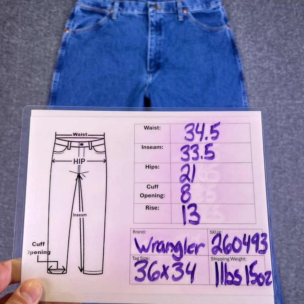 Wrangler Jeans Men 35x33 Blue Cowboy Cut 13MWZGK Straight Western Workwear Rodeo